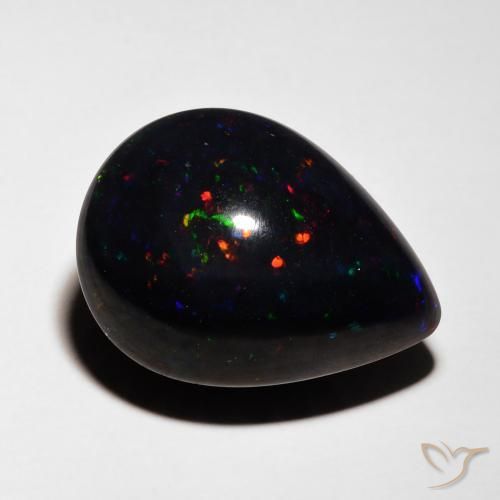 9,17 ctw natürlicher Mehrfarbig Schwarzer Opal, Birnenform, Lichtundurchlässig