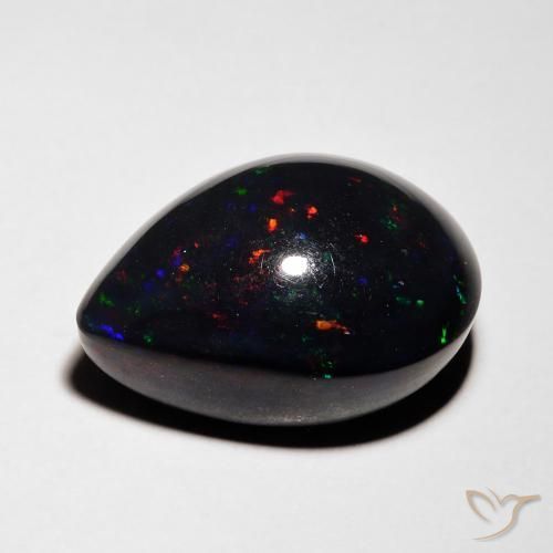 9,17 ctw natürlicher Mehrfarbig Schwarzer Opal, Birnenform, Lichtundurchlässig