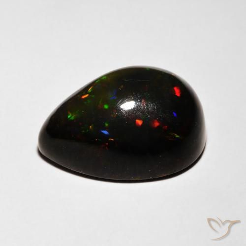9,17 ctw natürlicher Mehrfarbig Schwarzer Opal, Birnenform, Lichtdurchlässig