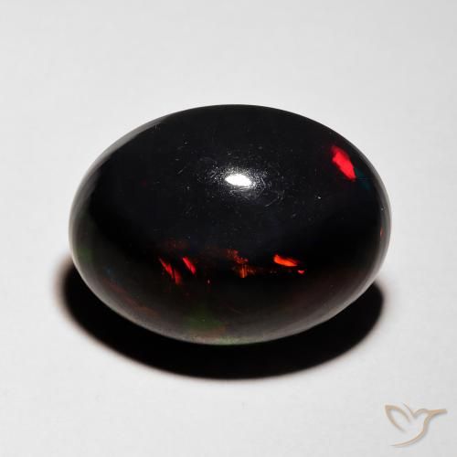 5.76ct Natürlicher Mehrfarbig Schwarzer Opal, Oval, Lichtdurchlässig