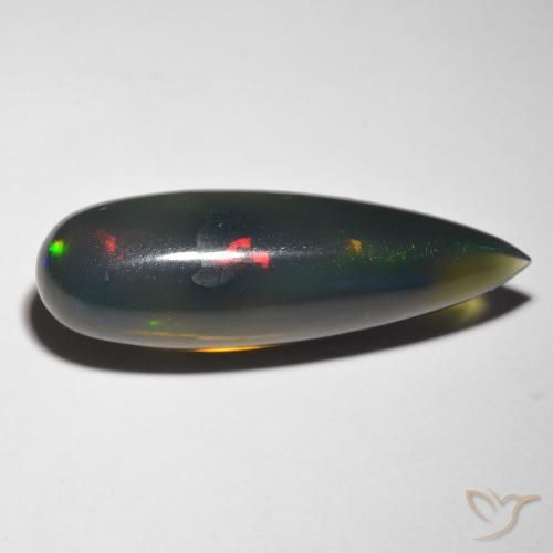 9,17 ctw natürlicher Mehrfarbig Schwarzer Opal, Birnenform, Lichtdurchlässig