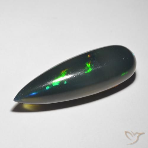 9,17 ctw natürlicher Mehrfarbig Schwarzer Opal, Birnenform, Lichtdurchlässig