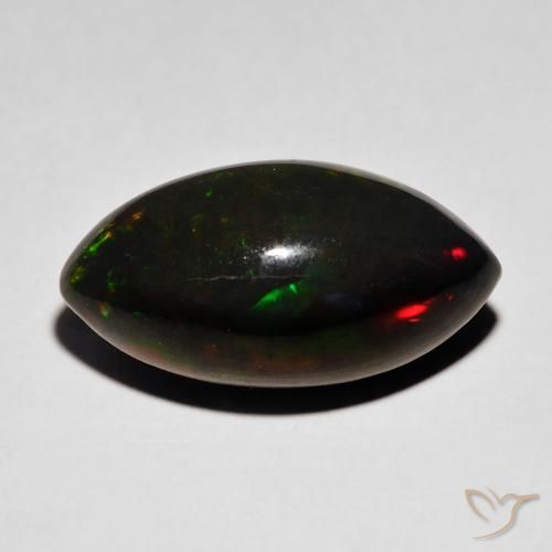 6.68ct Natürlicher Mehrfarbig Schwarzer Opal, Marquise, Lichtundurchlässig
