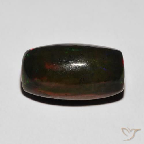 3.38ct Natürlicher Mehrfarbig Schwarzer Opal, Kissen, Lichtundurchlässig