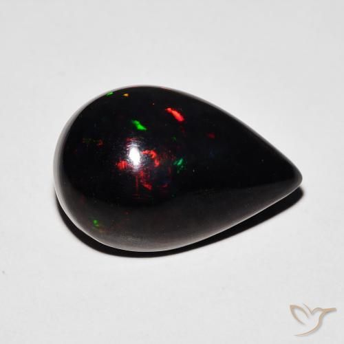 5.87ct Natürlicher Mehrfarbig Schwarzer Opal, Birnenform, Lichtundurchlässig