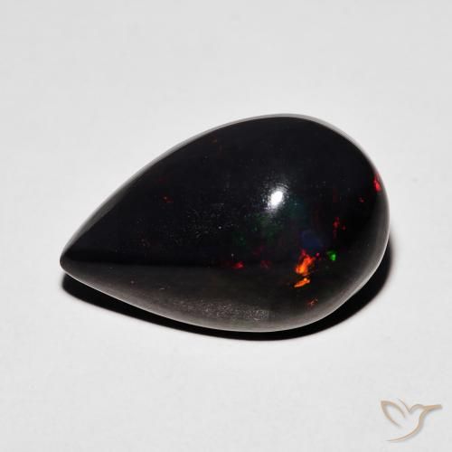 9,17 ctw natürlicher Mehrfarbig Schwarzer Opal, Birnenform, Lichtundurchlässig