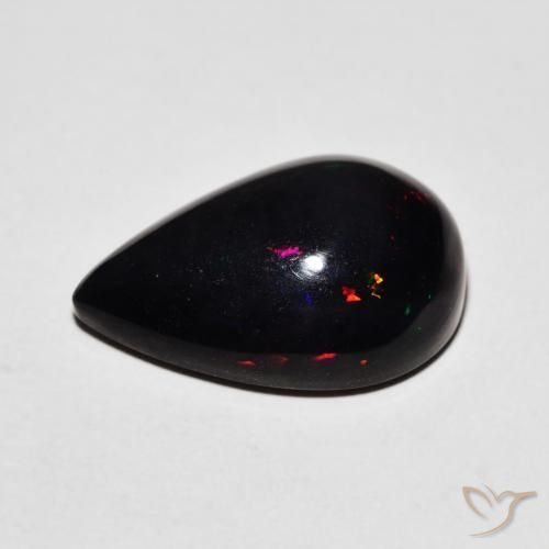 9,17 ctw natürlicher Mehrfarbig Schwarzer Opal, Birnenform, Lichtundurchlässig