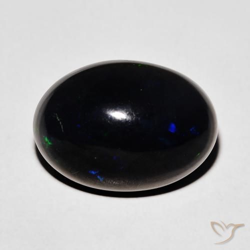 5.51ct Natürlicher Mehrfarbig Schwarzer Opal, Oval, Lichtundurchlässig