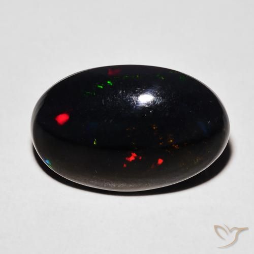 4.61ct Natürlicher Mehrfarbig Schwarzer Opal, Oval, Lichtundurchlässig