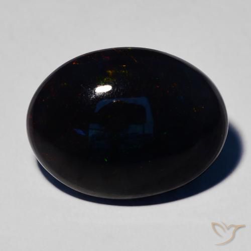4.59ct Natürlicher Mehrfarbig Schwarzer Opal, Oval, Lichtundurchlässig