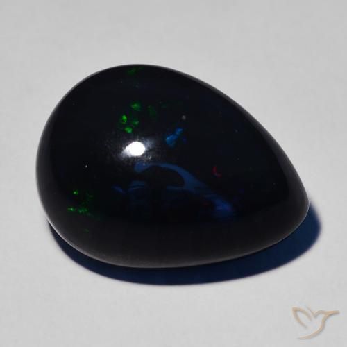 8.39ct Natürlicher Mehrfarbig Schwarzer Opal, Birnenform, Lichtundurchlässig