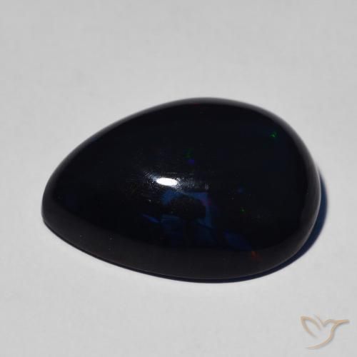 9,17 ctw natürlicher Mehrfarbig Schwarzer Opal, Birnenform, Lichtundurchlässig