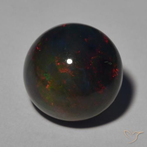 9,17 ctw natürlicher Mehrfarbig Schwarzer Opal, Runden, Lichtundurchlässig