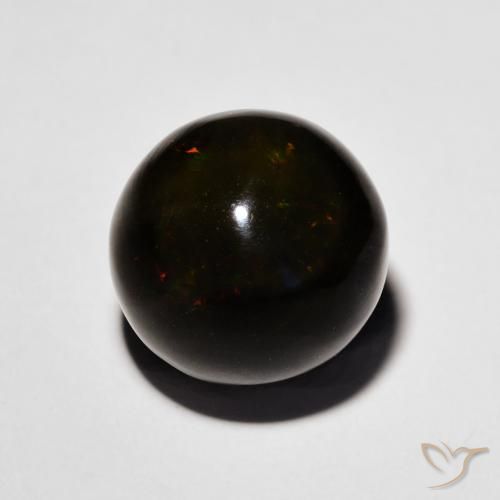 4.45ct Natürlicher Mehrfarbig Schwarzer Opal, Kugel / Ball, Lichtundurchlässig