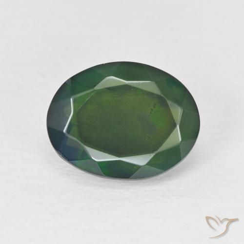 1.71ct Natürlicher Mehrfarbig Schwarzer Opal, Oval, Lichtdurchlässig