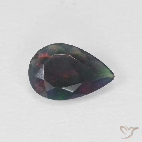 9,17 ctw natürlicher Mehrfarbig Schwarzer Opal, Birnenform, Lichtdurchlässig