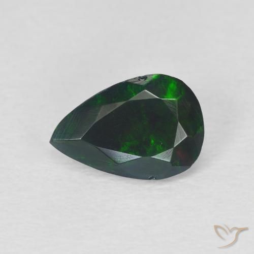 0.83ct Natürlicher Mehrfarbig Schwarzer Opal, Birnenform, Lichtdurchlässig