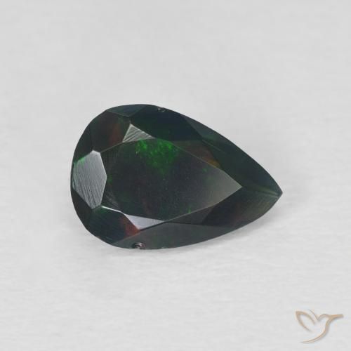 9,17 ctw natürlicher Mehrfarbig Schwarzer Opal, Birnenform, Lichtdurchlässig