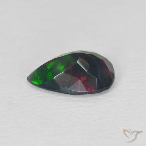 9,17 ctw natürlicher Mehrfarbig Schwarzer Opal, Birnenform, Lichtdurchlässig