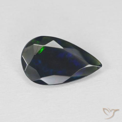9,17 ctw natürlicher Mehrfarbig Schwarzer Opal, Birnenform, Lichtdurchlässig