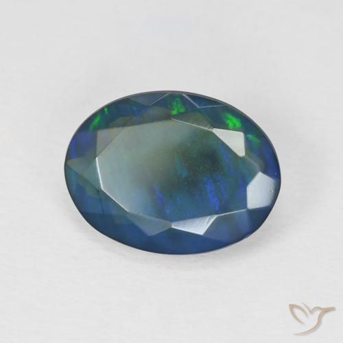 9,17 ctw natürlicher Mehrfarbig Schwarzer Opal, Oval, Lichtdurchlässig