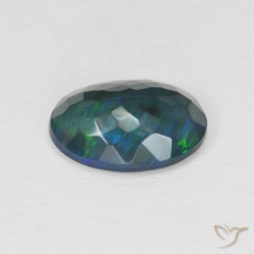 9,17 ctw natürlicher Mehrfarbig Schwarzer Opal, Oval, Lichtdurchlässig