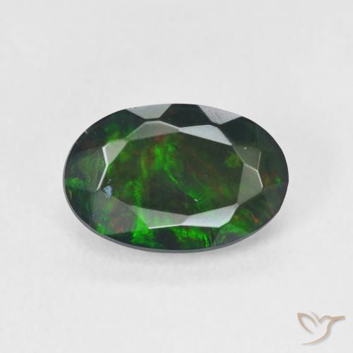 1.08ct Natürlicher Mehrfarbig Schwarzer Opal, Oval, Lichtdurchlässig