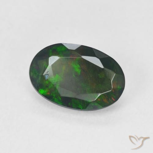 9,17 ctw natürlicher Mehrfarbig Schwarzer Opal, Oval, Lichtdurchlässig