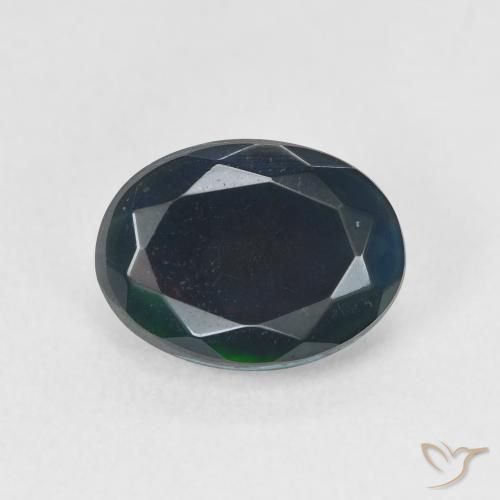 1.68ct Natürlicher Mehrfarbig Schwarzer Opal, Oval, Lichtdurchlässig