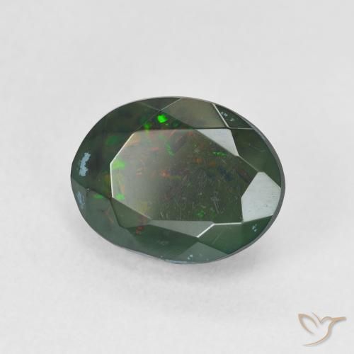 9,17 ctw natürlicher Mehrfarbig Schwarzer Opal, Oval, Lichtdurchlässig