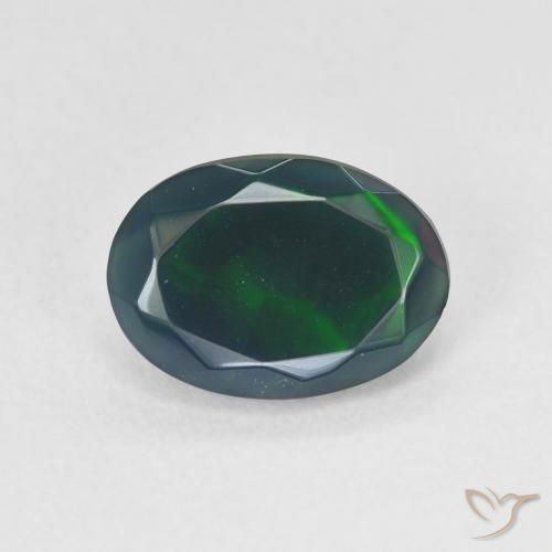 1.45ct Natürlicher Mehrfarbig Schwarzer Opal, Oval, Lichtdurchlässig