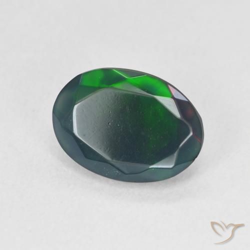 9,17 ctw natürlicher Mehrfarbig Schwarzer Opal, Oval, Lichtdurchlässig