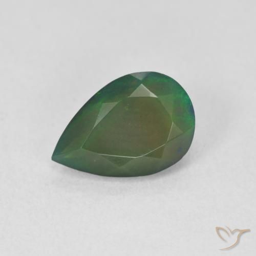 1.15ct Natürlicher Mehrfarbig Schwarzer Opal, Birnenform, Lichtdurchlässig