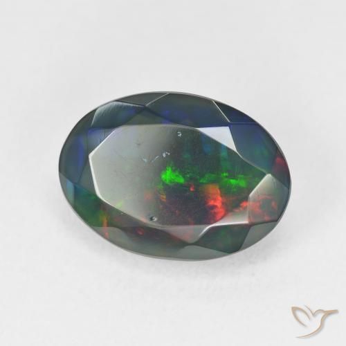 9,17 ctw natürlicher Mehrfarbig Schwarzer Opal, Oval, Lichtdurchlässig