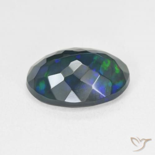 9,17 ctw natürlicher Mehrfarbig Schwarzer Opal, Oval, Lichtdurchlässig