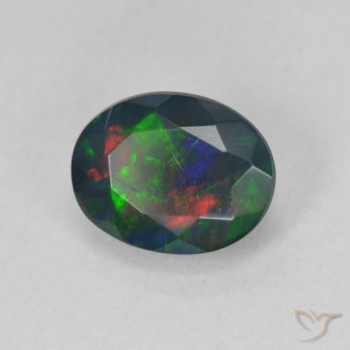 9,17 ctw natürlicher Mehrfarbig Schwarzer Opal, Oval, Lichtdurchlässig