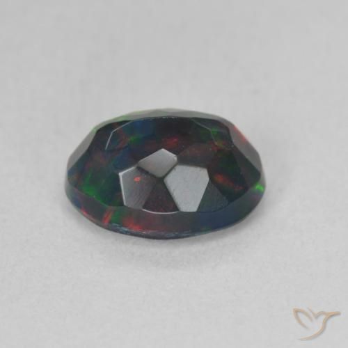 9,17 ctw natürlicher Mehrfarbig Schwarzer Opal, Oval, Lichtdurchlässig