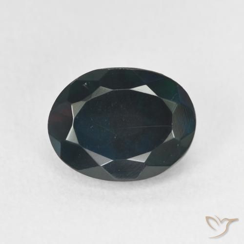 1.38ct Natürlicher Mehrfarbig Schwarzer Opal, Oval, Lichtdurchlässig