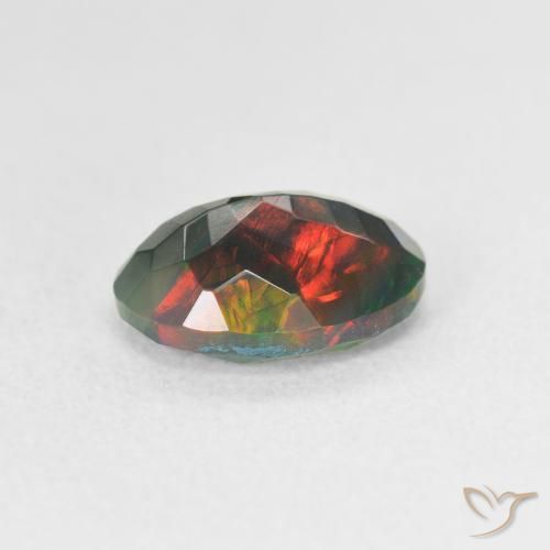 9,17 ctw natürlicher Mehrfarbig Schwarzer Opal, Oval, Lichtdurchlässig