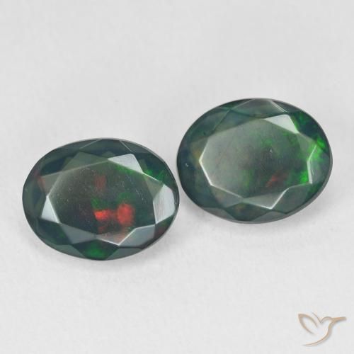 2.67 ct natürliche Mehrfarbig Schwarzer Opal-Edelsteine, Oval, Lichtdurchlässig