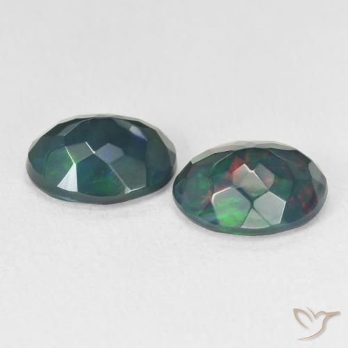 2.67 ct natürliche Mehrfarbig Schwarzer Opal-Edelsteine, Oval, Lichtdurchlässig