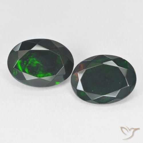3.63ctw Natürlicher Mehrfarbig Schwarzer Opal, Oval, Lichtdurchlässig