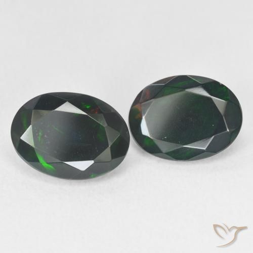 3.63 ct natürliche Mehrfarbig Schwarzer Opal-Edelsteine, Oval, Lichtdurchlässig