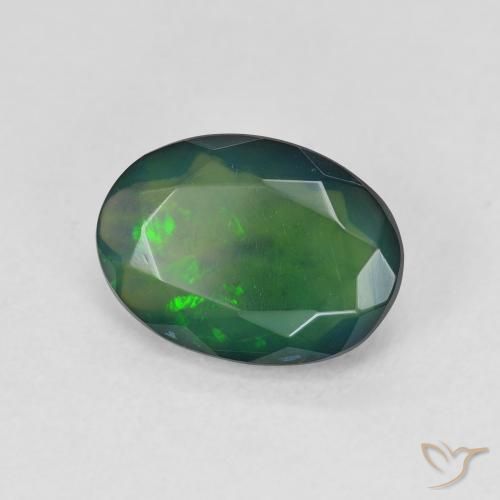 9,17 ctw natürlicher Mehrfarbig Schwarzer Opal, Oval, Lichtdurchlässig