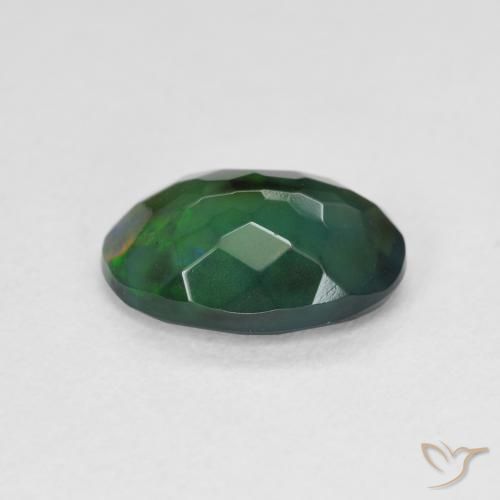 9,17 ctw natürlicher Mehrfarbig Schwarzer Opal, Oval, Lichtdurchlässig