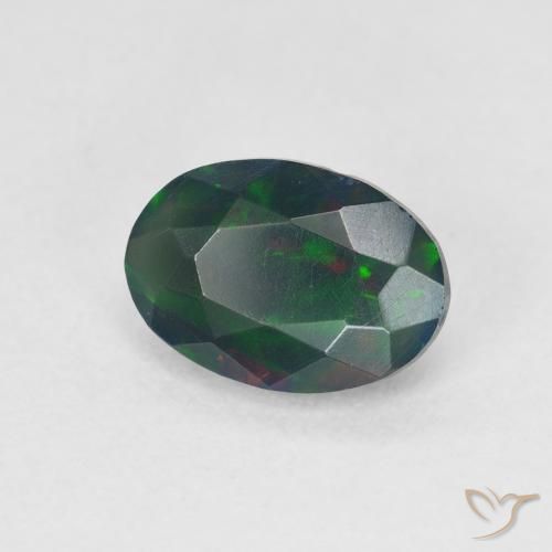 9,17 ctw natürlicher Mehrfarbig Schwarzer Opal, Oval, Lichtdurchlässig