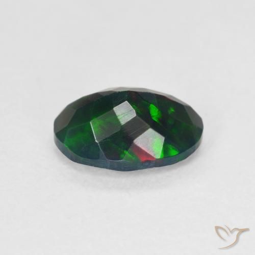 9,17 ctw natürlicher Mehrfarbig Schwarzer Opal, Oval, Lichtdurchlässig