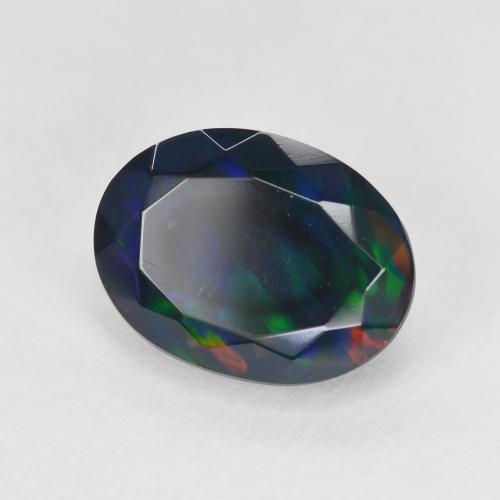 9,17 ctw natürlicher Mehrfarbig Schwarzer Opal, Oval, Lichtdurchlässig