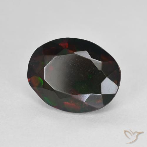 9,17 ctw natürlicher Mehrfarbig Schwarzer Opal, Oval, Lichtdurchlässig