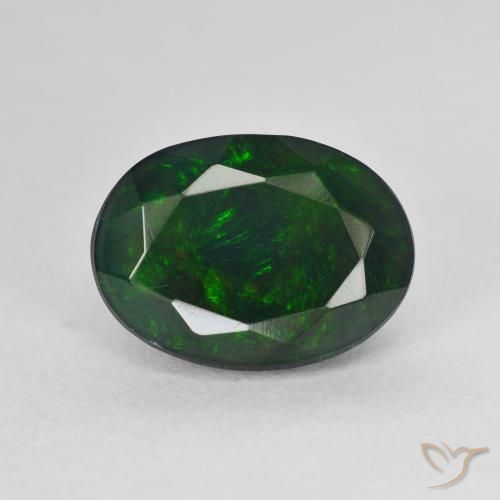 2.67ct Natürlicher Mehrfarbig Schwarzer Opal, Oval, Lichtdurchlässig
